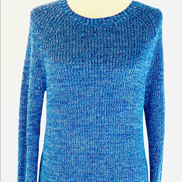 GAP Marl Knit 100% Cotton Pullover Sweater, Blue - Picture 4 of 5